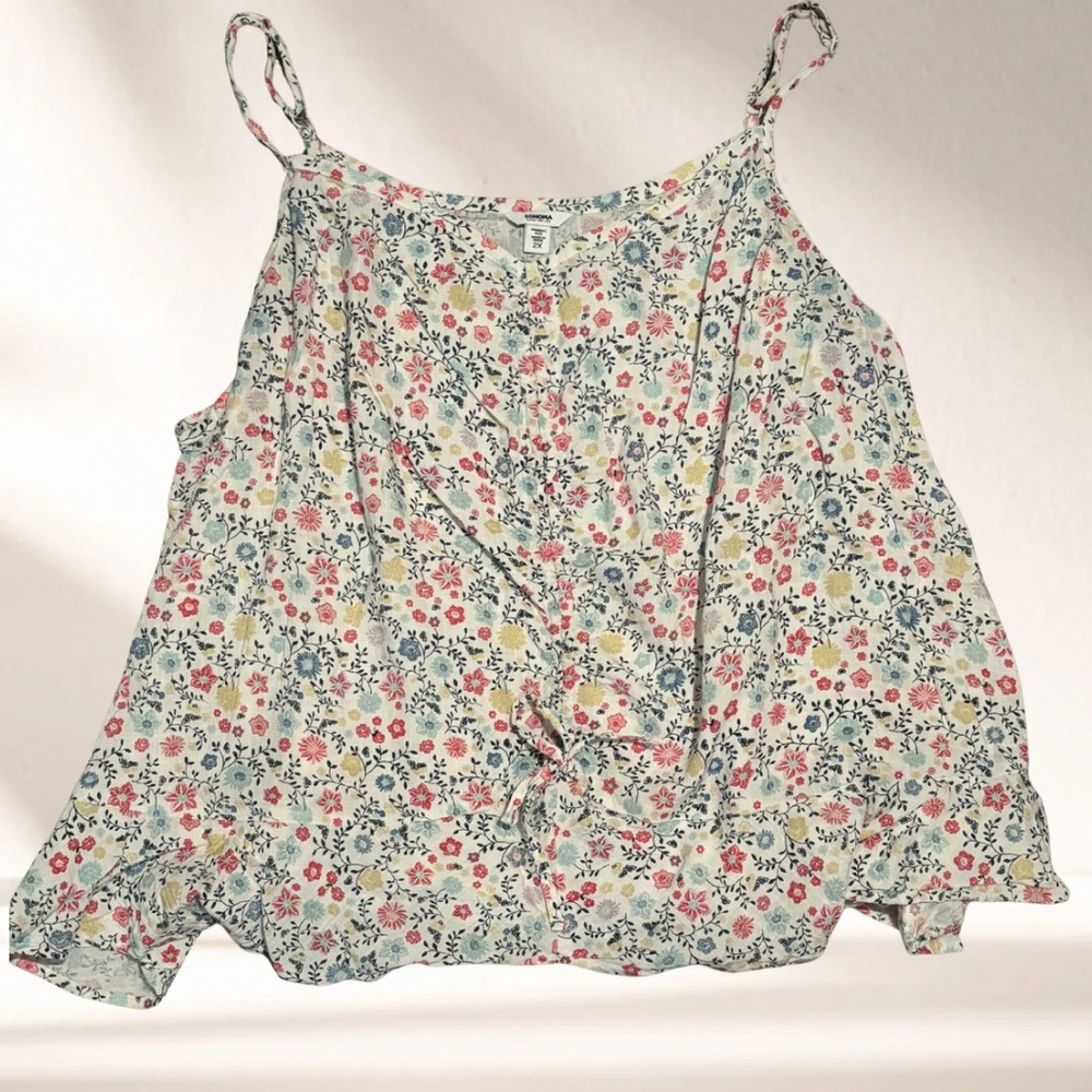 Sonoma Floral Camisole in Red, Blue, and Yellow